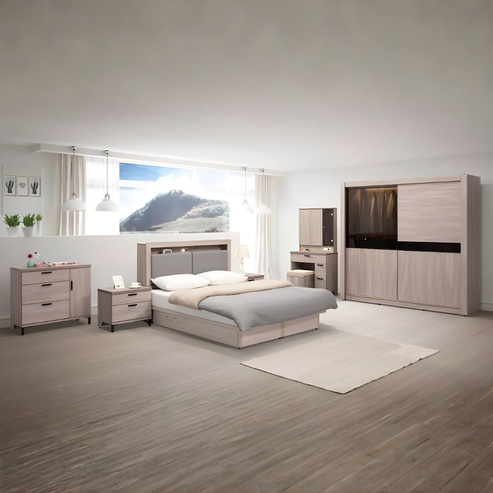 E018-和沐系列|床組|床頭櫃|衣櫃|化妝台|系統櫃|斗櫃|收納櫃|皇品傢俱工作坊