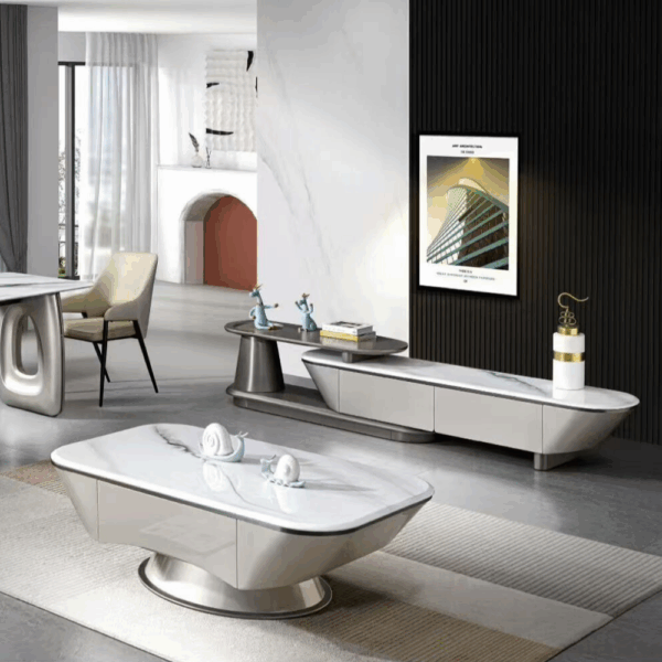 A017-銀翼系列|茶几|電視櫃|餐桌|餐椅|皇品傢俱工作坊