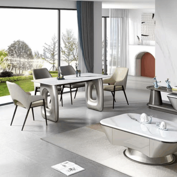 A017-銀翼系列|茶几|電視櫃|餐桌|餐椅|皇品傢俱工作坊