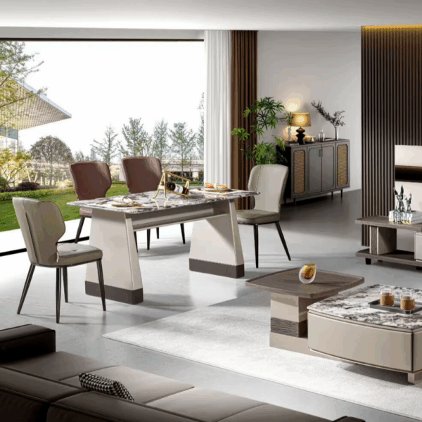 A026-墨岩系列|茶几|電視櫃|餐桌|餐椅|皇品傢俱工作坊