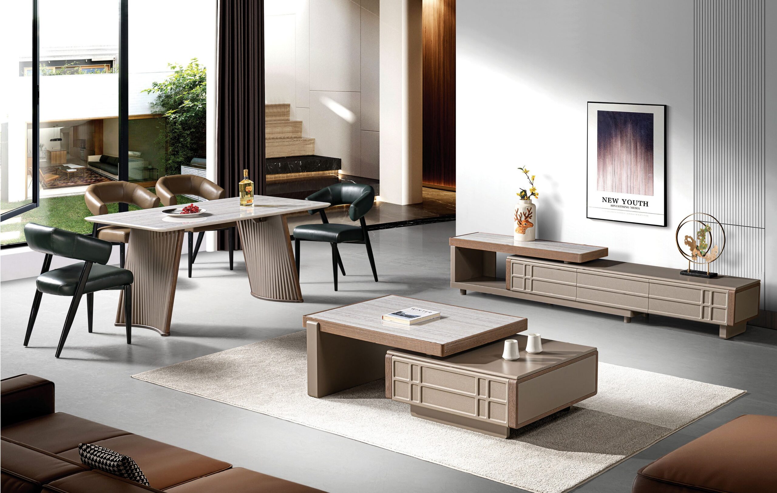 A014-和光系列|茶几|電視櫃|餐桌椅|皇品傢俱工作坊