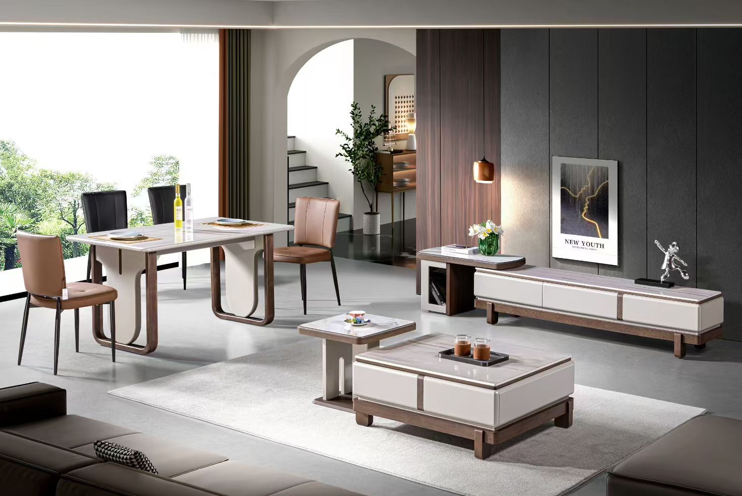 A027-簡書系列|茶几|電視櫃|餐桌|餐椅|皇品傢俱工作坊