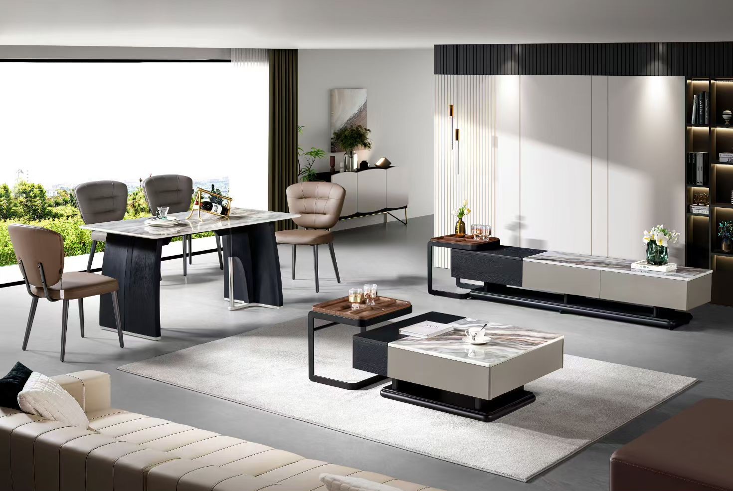 A028-雅韻系列|茶几|電視櫃|餐桌|餐椅|皇品傢俱工作坊