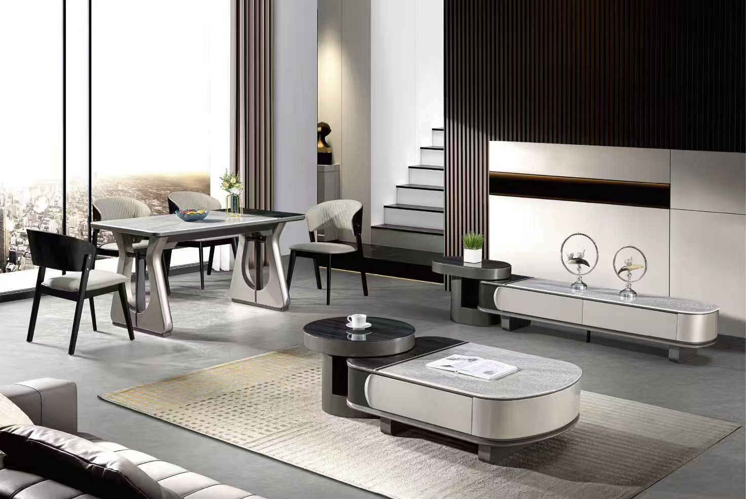 A021-弦歌系列|茶几|電視櫃|餐桌|餐椅|皇品傢俱工作坊