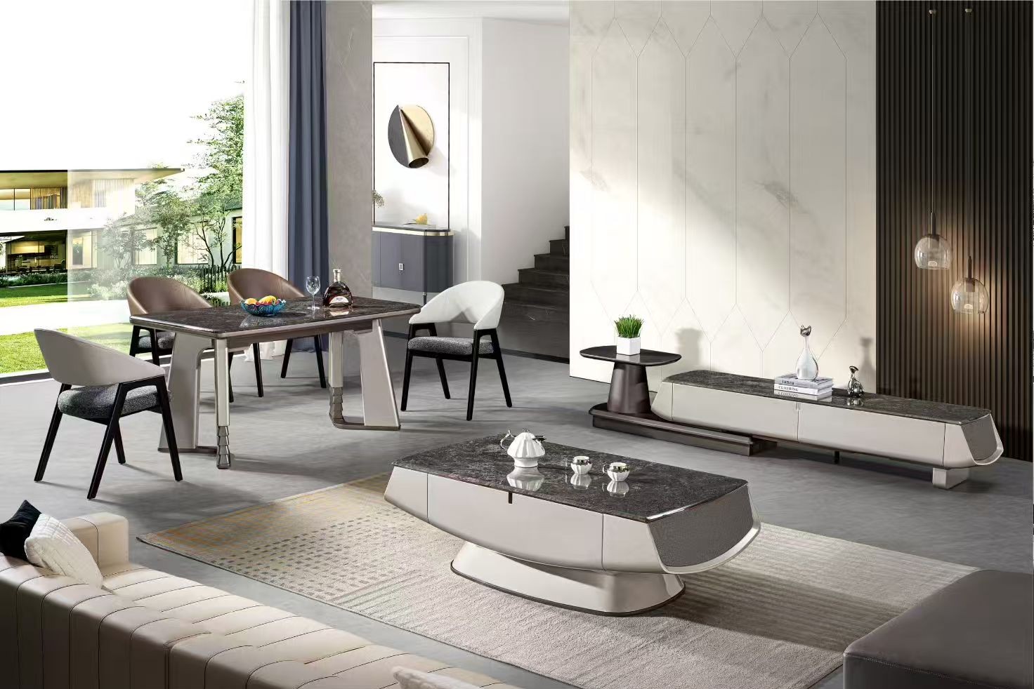 A022-遠航系列|茶几|電視櫃|餐桌|餐椅|皇品傢俱工作坊