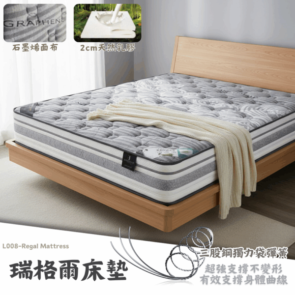 L008-瑞格爾床墊|床墊|獨立筒|皇品傢俱工作坊