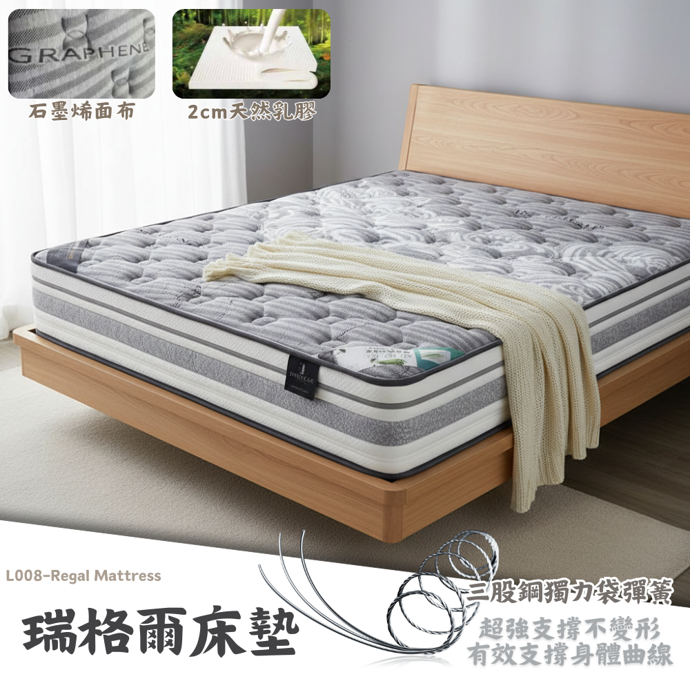 L008-瑞格爾床墊|床墊|獨立筒|皇品傢俱工作坊