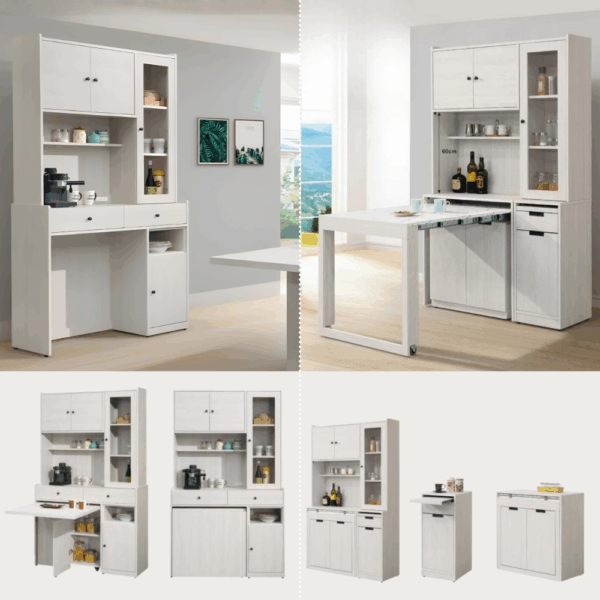 J005-雨果系列-餐櫃|折合桌|功能桌收納櫃|皇品傢俱