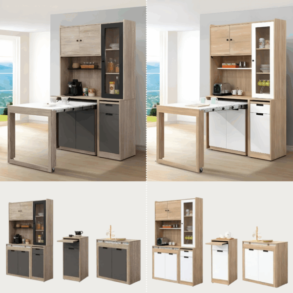 J005-雨果系列-餐櫃|折合桌|功能桌收納櫃|皇品傢俱